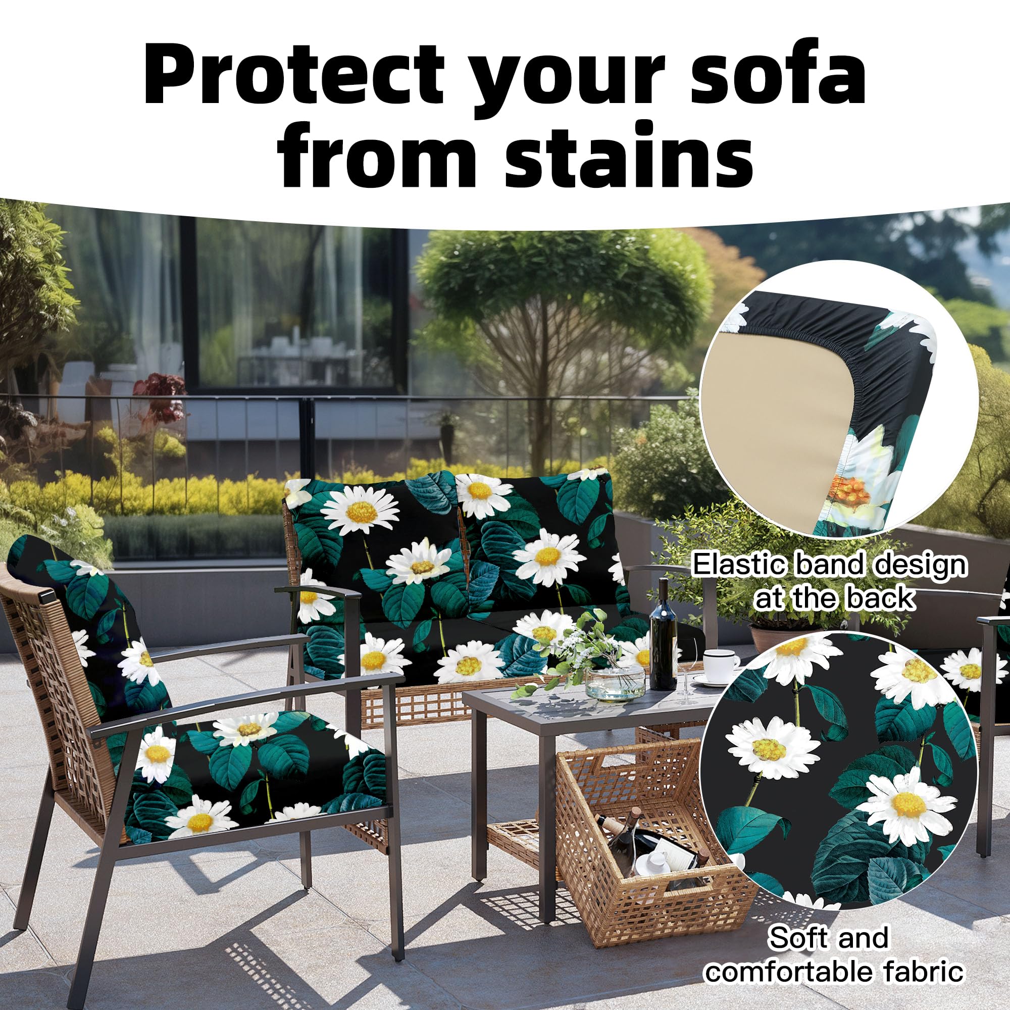 DREAHOTEXTIL fundas colocadas en sillón exterior con aspecto renovado