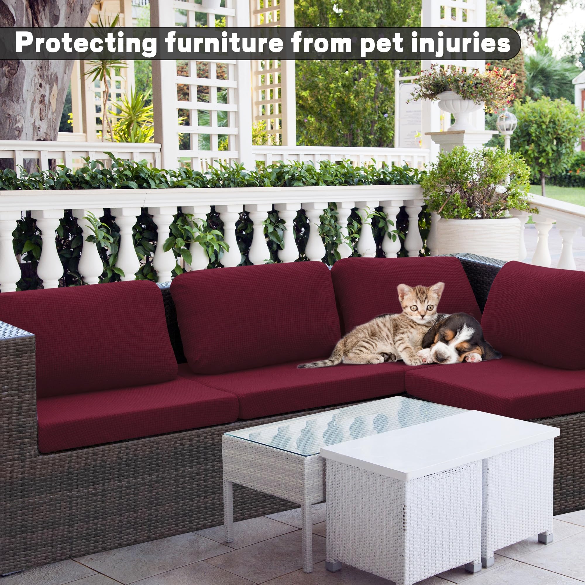 DREAHOTEXTIL funda en uso en sillón exterior mejorando estilo