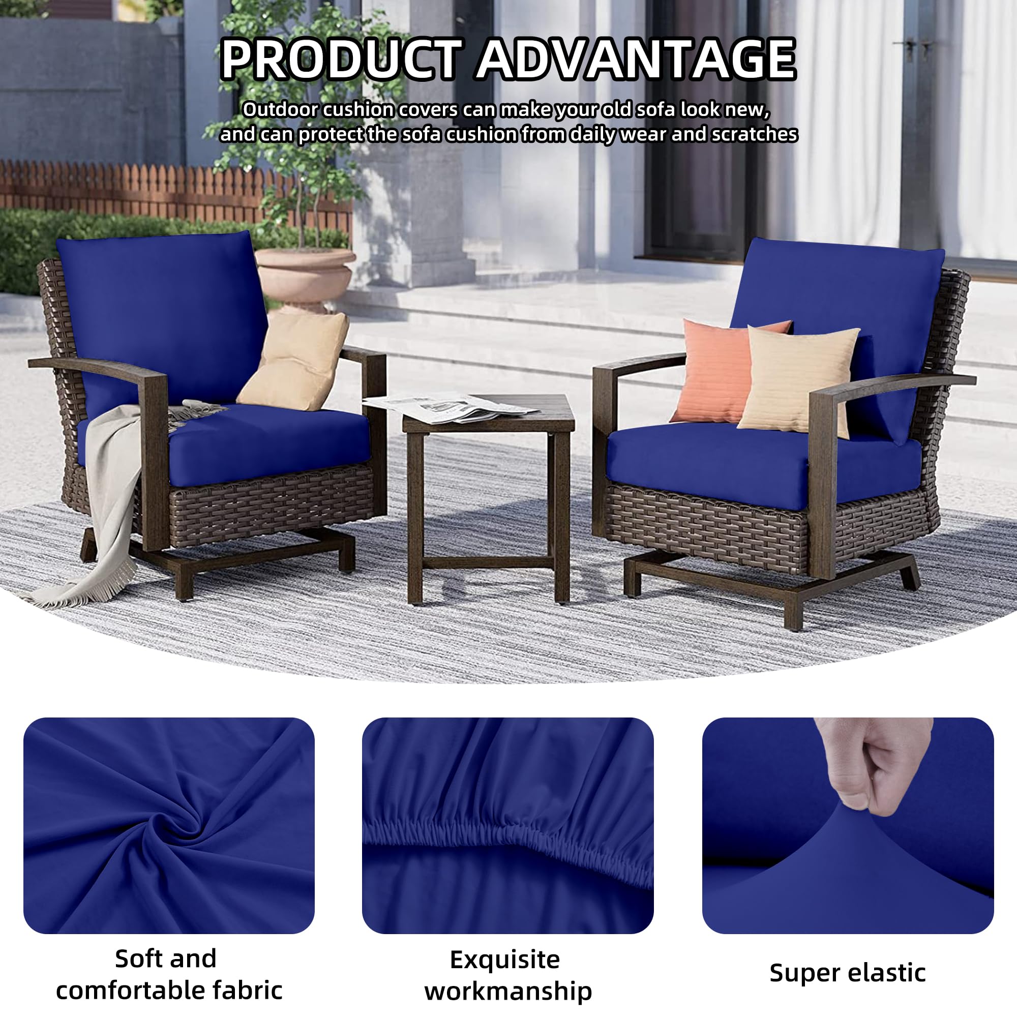 DREAHOTEXTIL funda colocada en sillón de patio mostrando acabado ceñido
