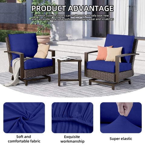 DREAHOTEXTIL funda colocada en sillón de patio mostrando acabado ceñido