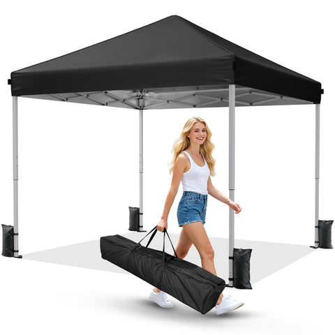 Driftalia vista frontal de la carpa 10x10 protegiendo un picnic