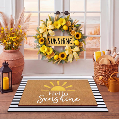 Drydiet felpudo frontal Hello Sunshine embellece la entrada y da bienvenida