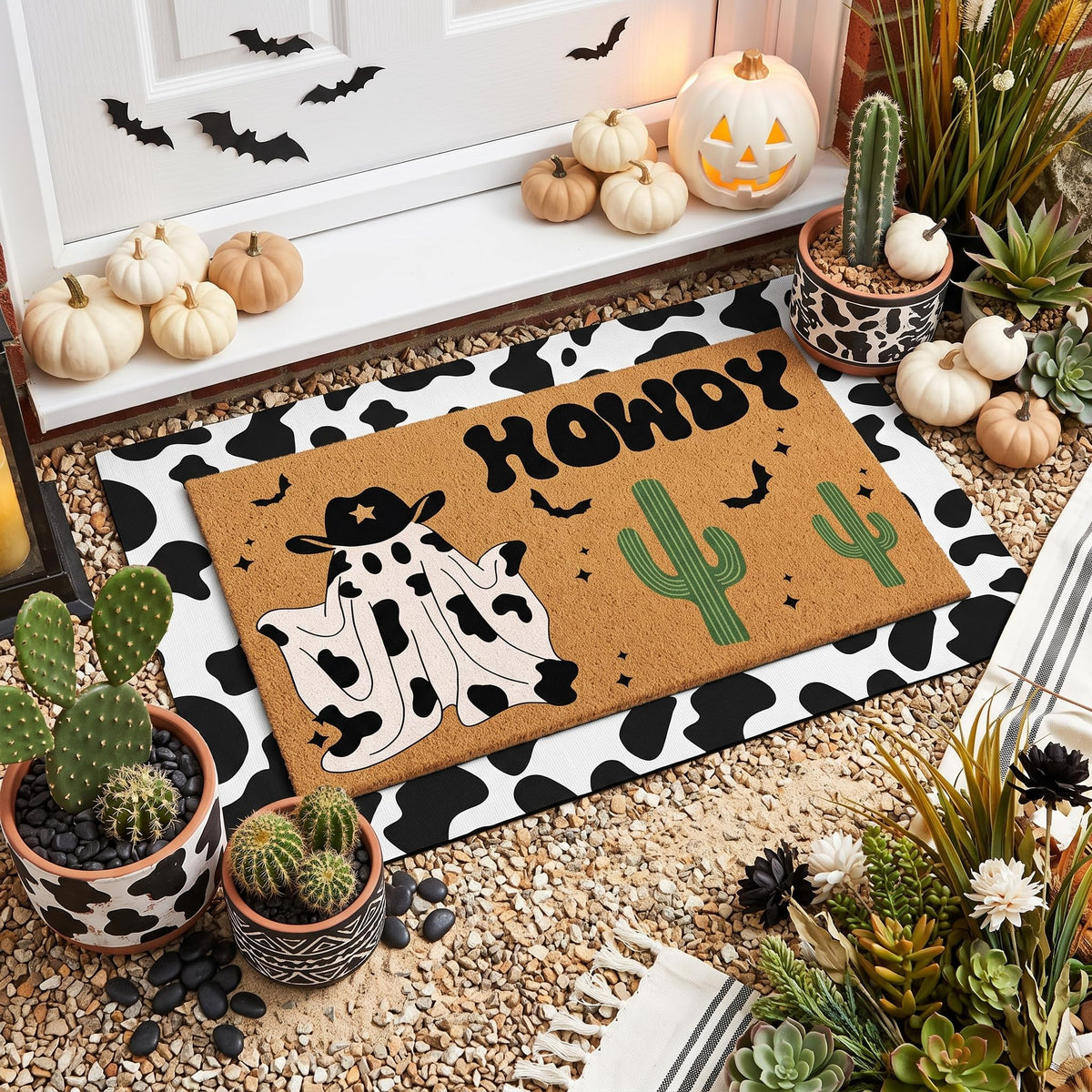 Drydiet felpudo frontal Howdy muestra bienvenida y estilo western