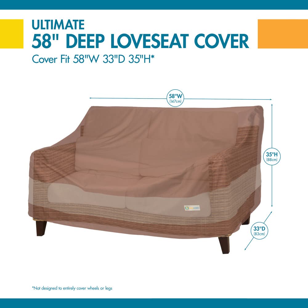 DuckCovers comparación de escala con loveseat para ver dimensiones