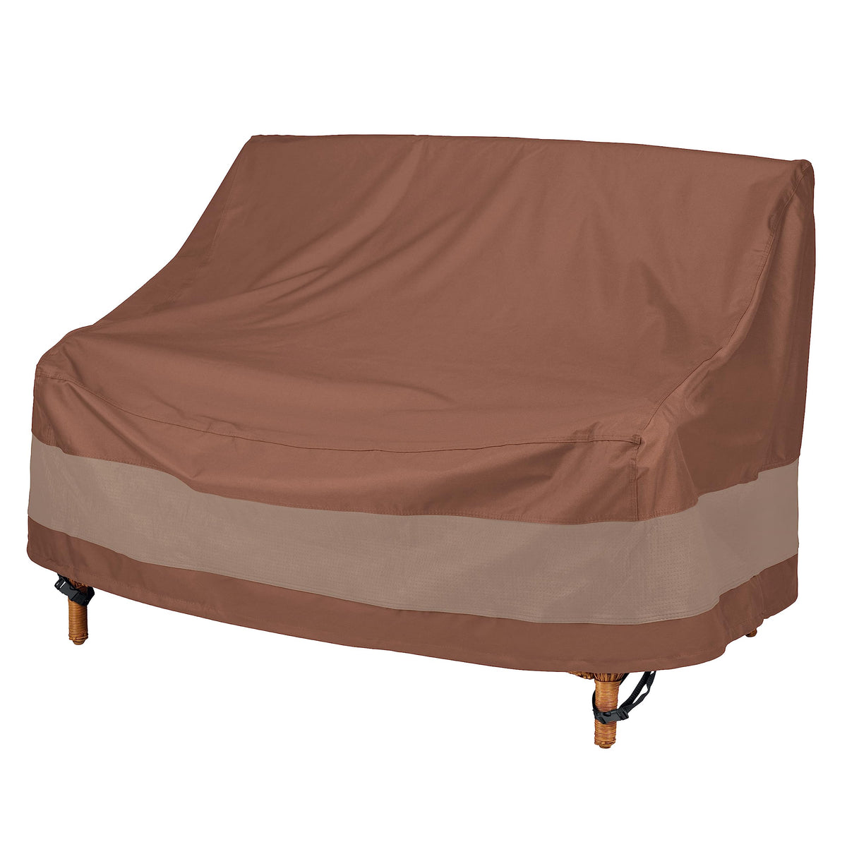 DUCKCOVERS vista frontal de loveseat protegido, mantiene muebles secos
