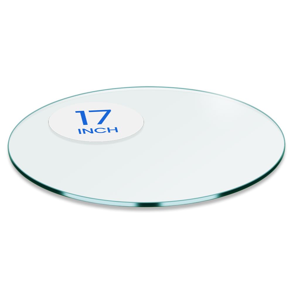 Dulles Glass vista frontal de la tapa redonda 17" clara y elegante protectora