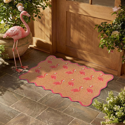 Dunzy felpudo detalle del borde en abanico que añade elegancia decorativa