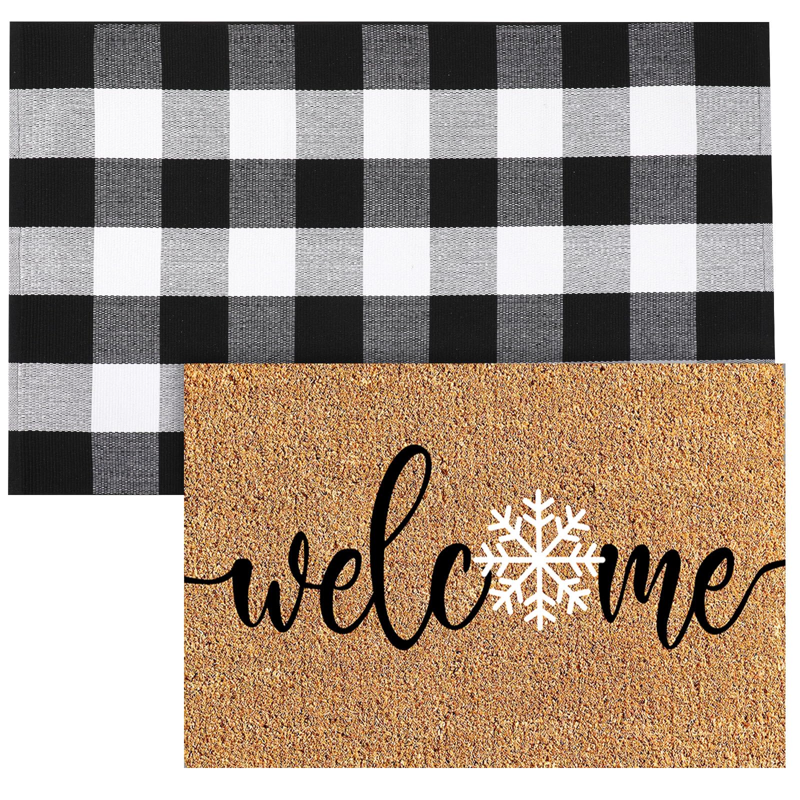 Duraaamo felpudo coir frontal decorativo que protege y da la bienvenida