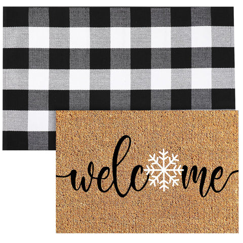 Duraaamo felpudo coir frontal decorativo que protege y da la bienvenida