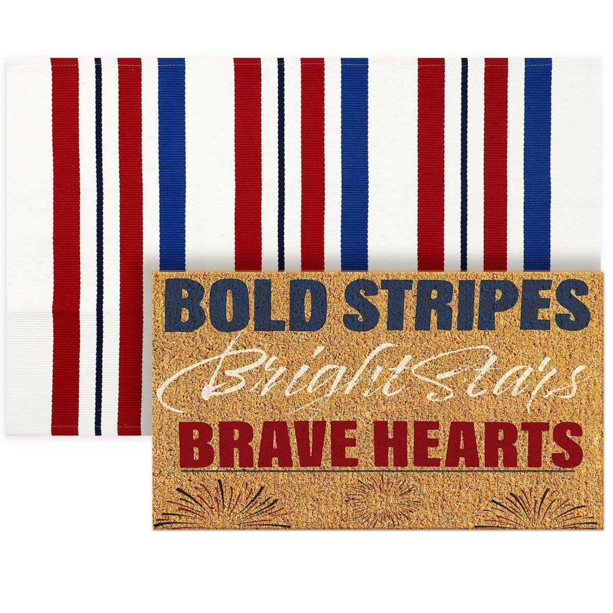 Duraaamo felpudo frontal 4th of July decorativo y bienvenido