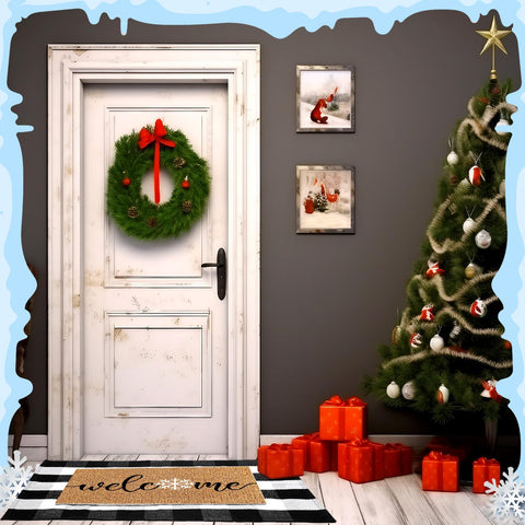Duraaamo set en puerta decorada navideña que mejora la primera impresión