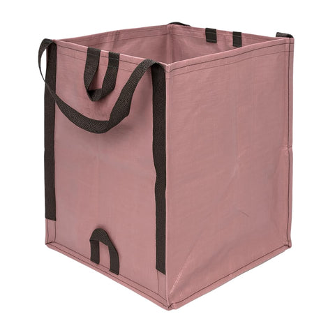 DURASACK vista frontal bolsa malva autoportante resistente para jardinería