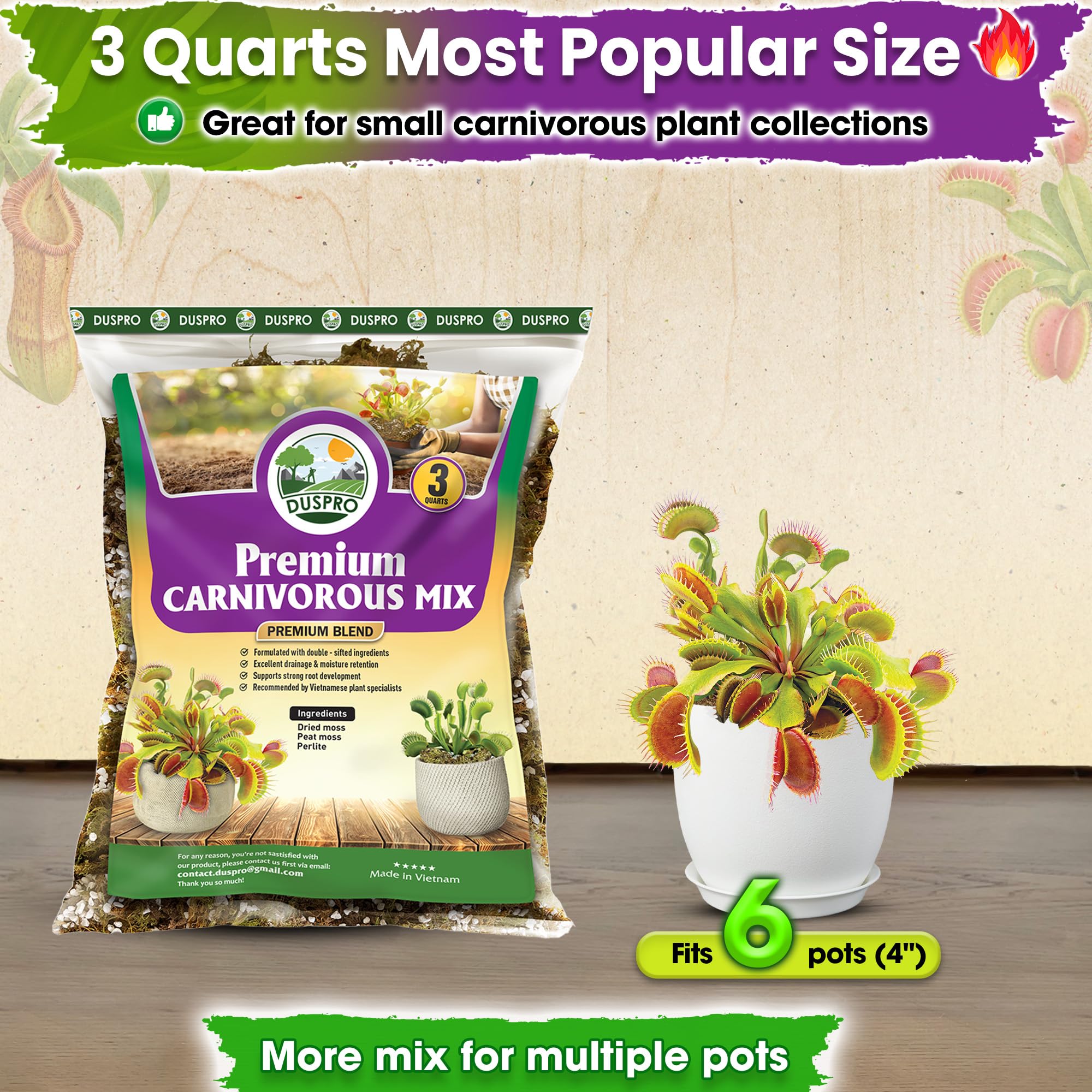 Duspro etiqueta con ingredientes, transparencia y control de calidad