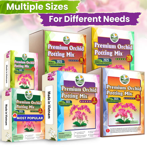 Duspro colección de macetas con la mezcla para diversas orquídeas