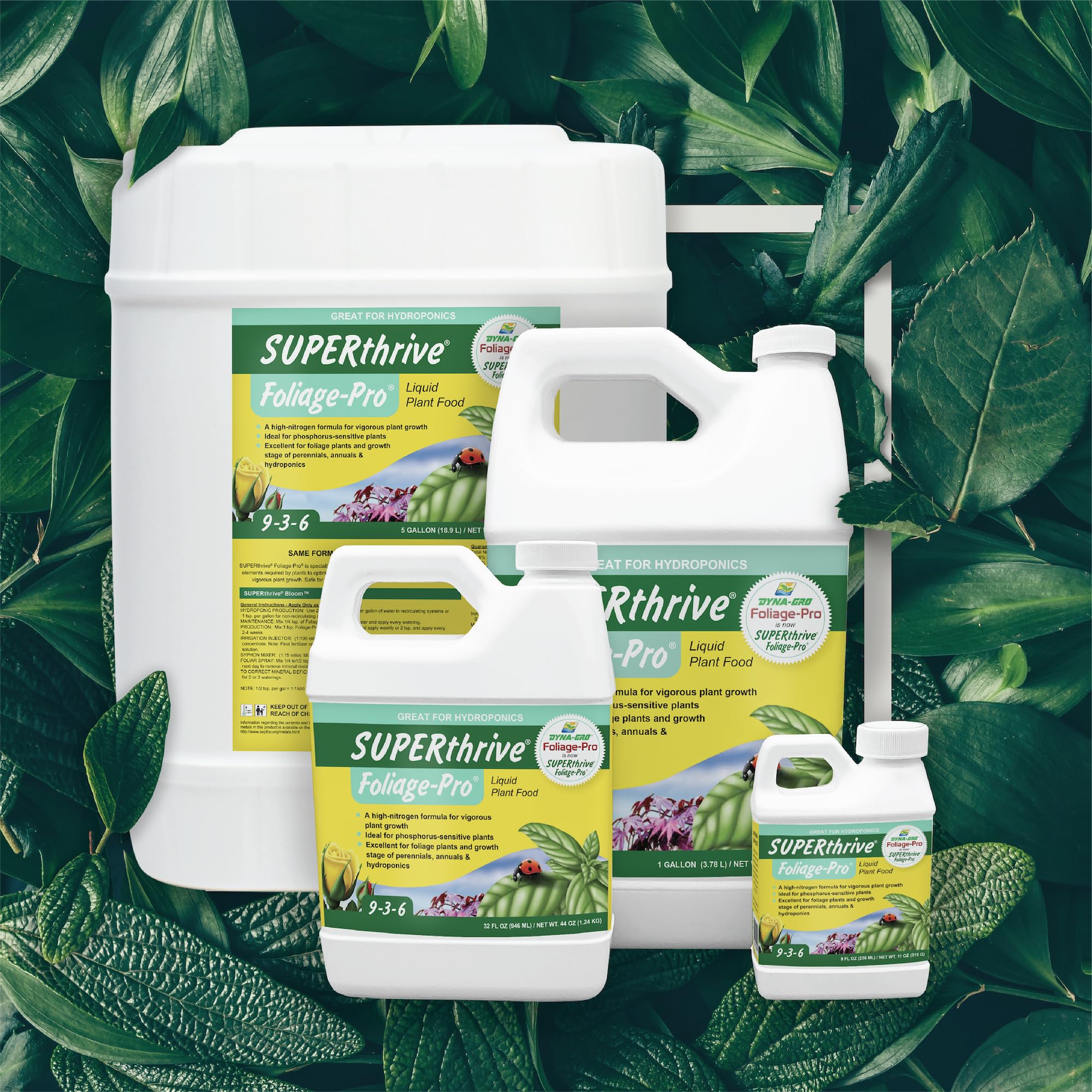 Dyna-Gro hojas verdes y brillantes tras uso regular del fertilizante