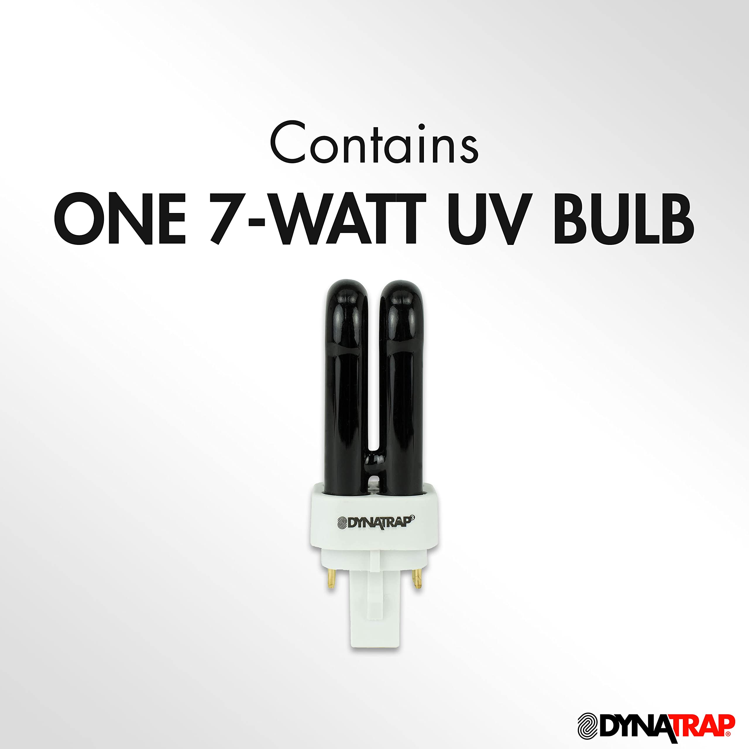 DynaTrap bombilla encendida destacando la luz UV atractiva para insectos