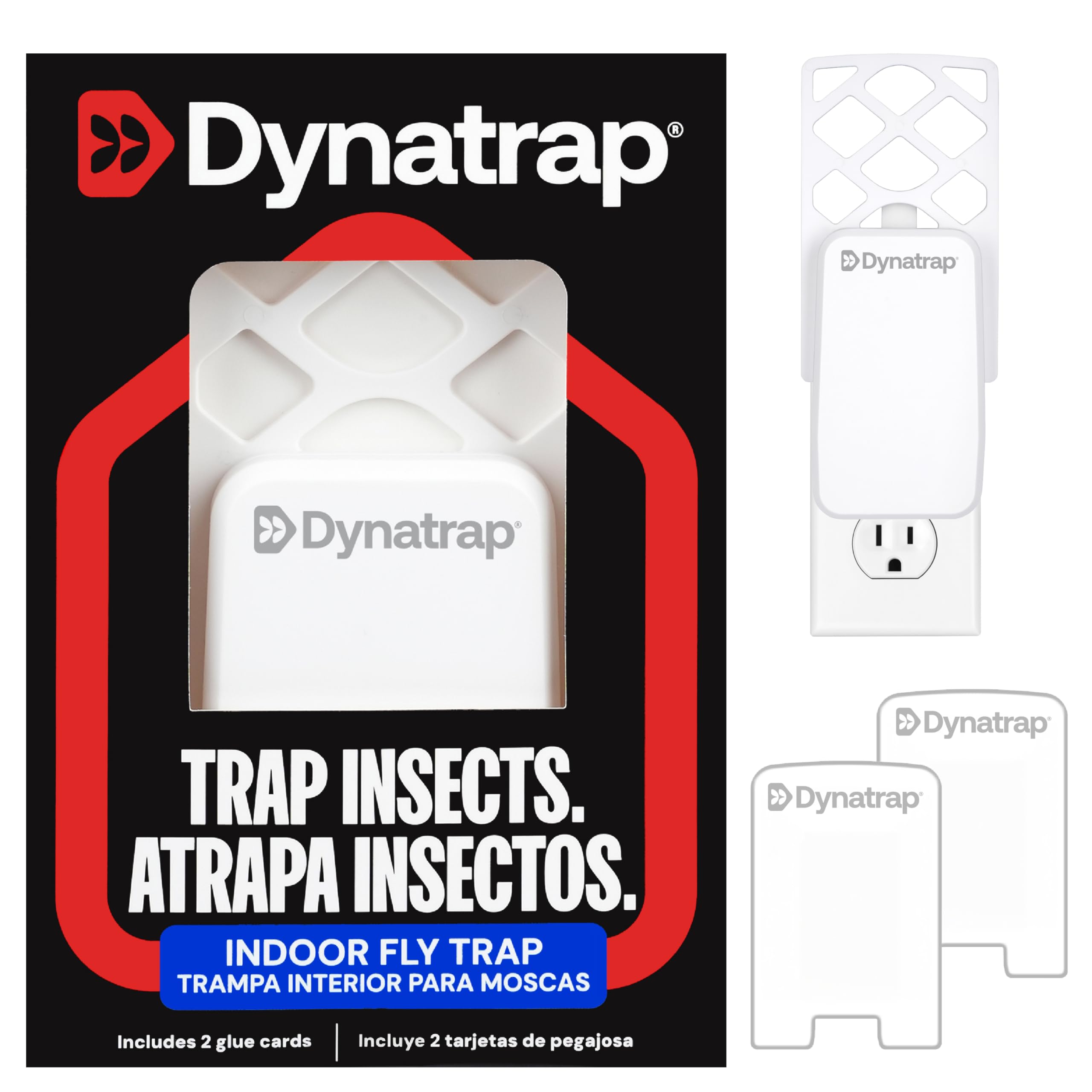 DynaTrap dispositivo frontal blanco mostrando diseño discreto y compacto