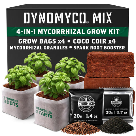 DYNOMYCO paquete frontal mostrando componentes y beneficio de inicio fuerte