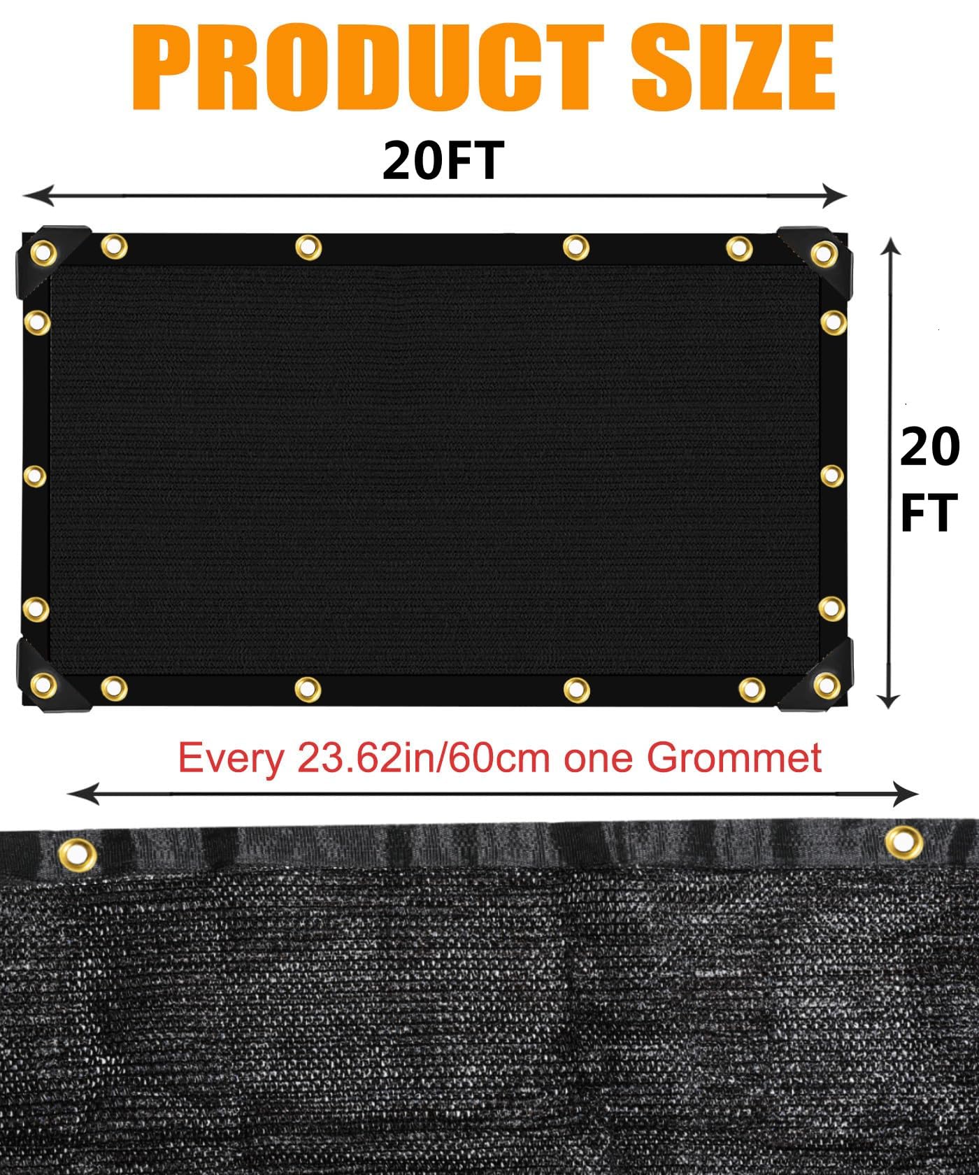 e.share comparación de tamaño 20x20 ft para valorar escala y cobertura