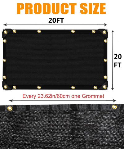 e.share comparación de tamaño 20x20 ft para valorar escala y cobertura