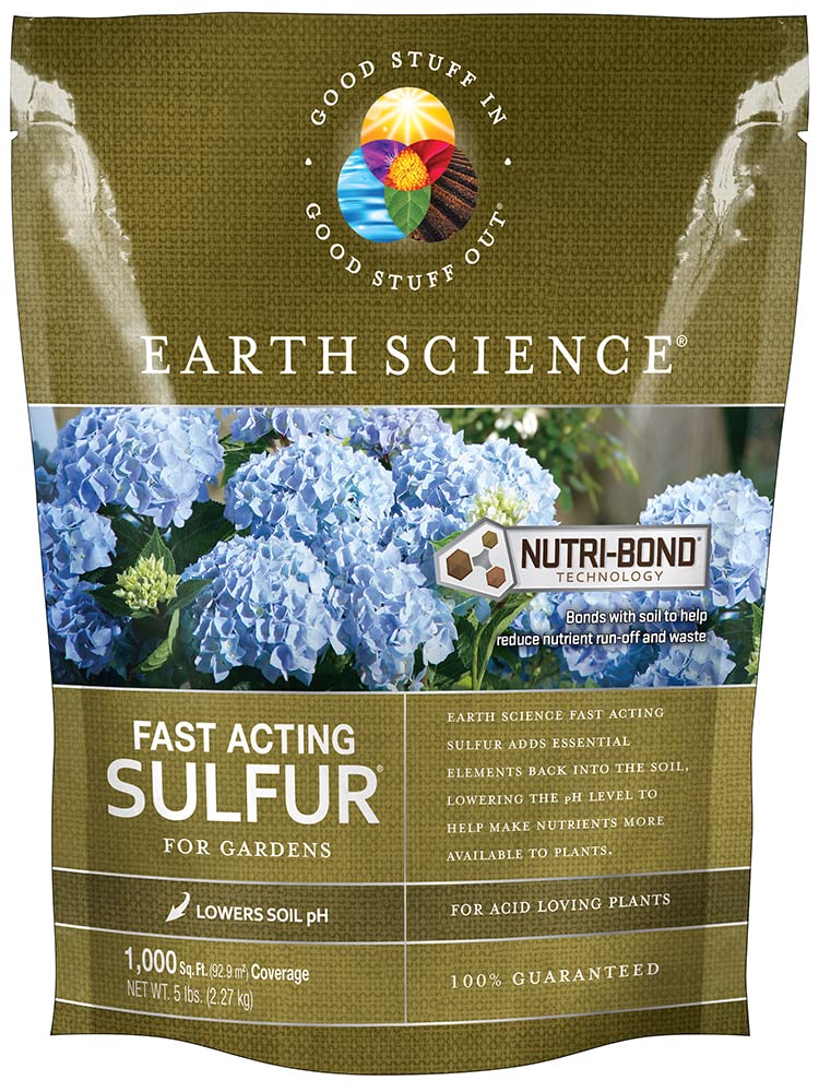 Earth Science paquete frontal mostrando 5 lb y beneficios del producto