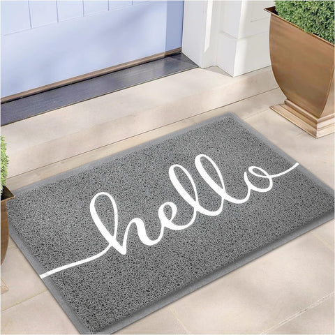 EARTHALL felpudo frontal con diseño "Hello" y bienvenida funcional