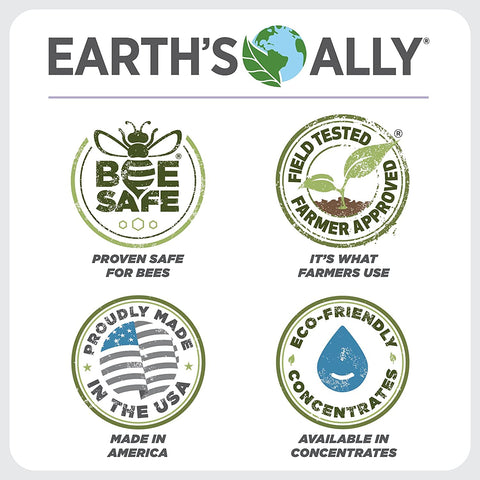 Comparación de tamaño 32 oz Earth's Ally para escala práctica