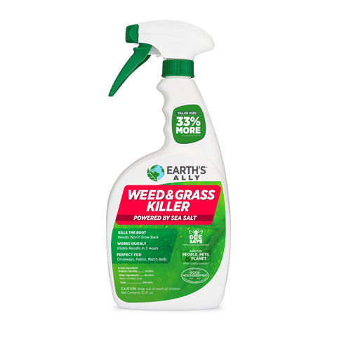 Earth's Ally envase frontal 32 oz mostrando diseño y uso seguro