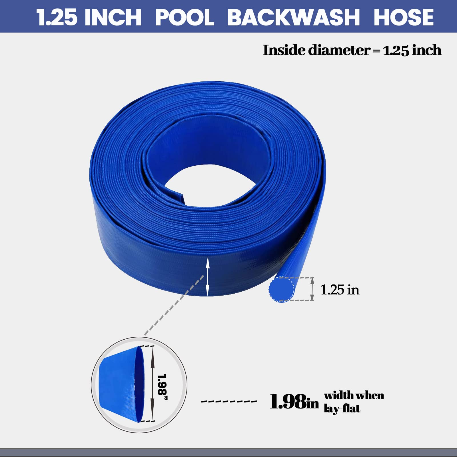 Eastrans manguera extendida 50ft lista para uso, facilita trasvase de agua