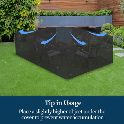 Easy-Going funda en ambiente de jardín nocturno, mantiene muebles secos