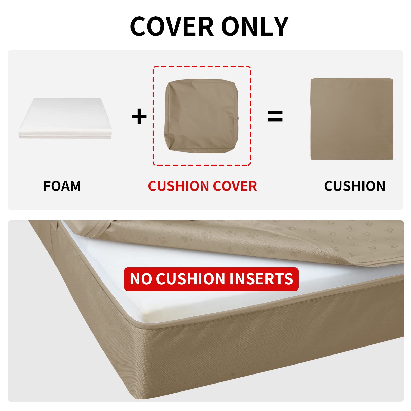 Easy-Going ambiente de terraza muestra fundas camel aspecto elegante