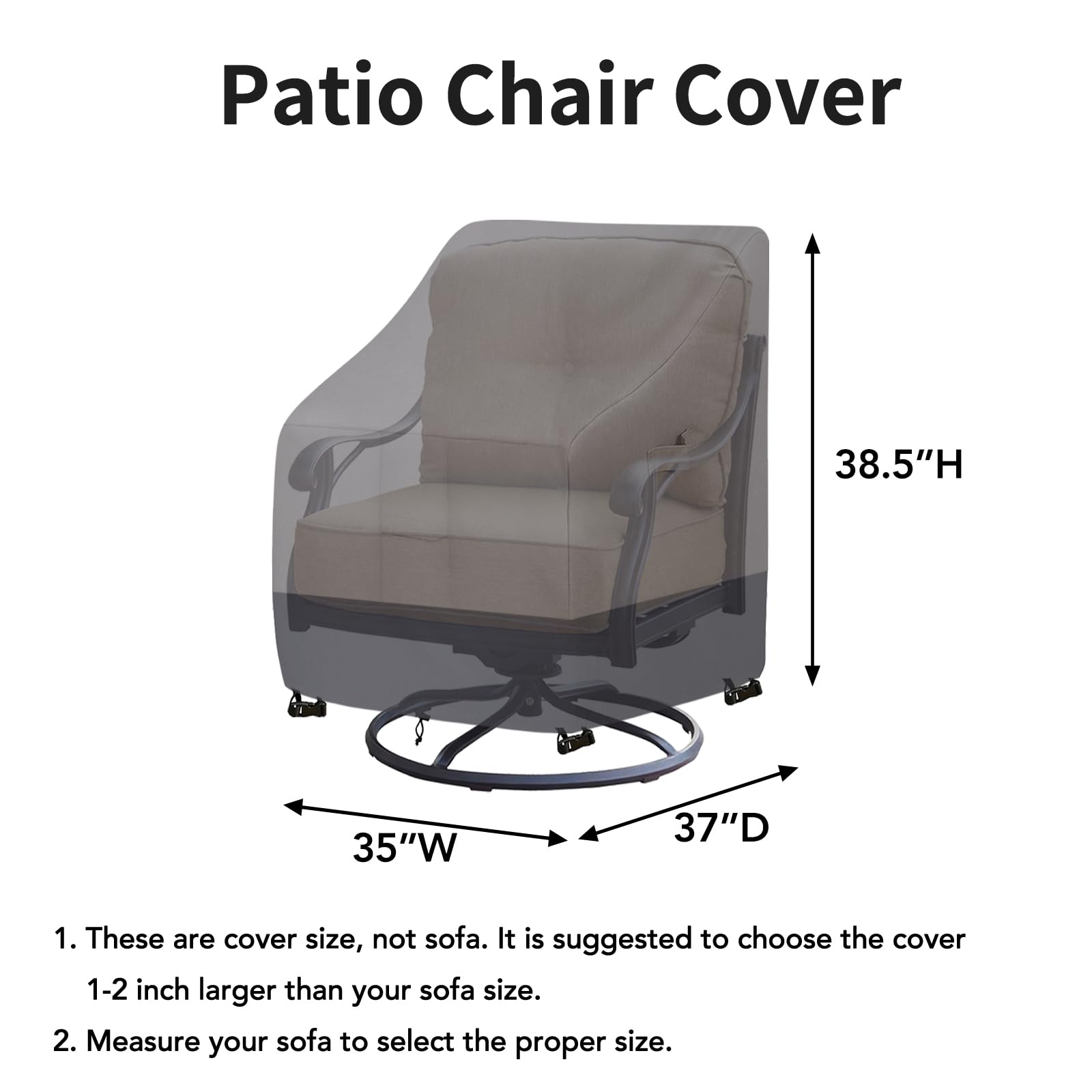 Easy-Going correas click-close sujetando la funda a las patas, evita viento