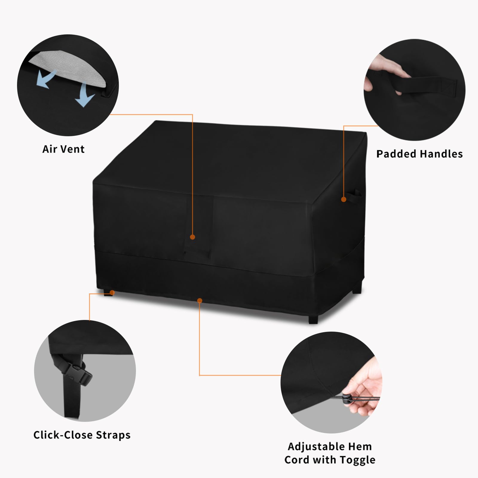 Easy-Going cierre click fijado a pata previene que la funda se vuele