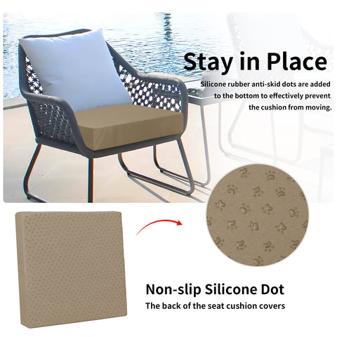 Easy-Going funda colocada en silla de patio mejora el aspecto exterior