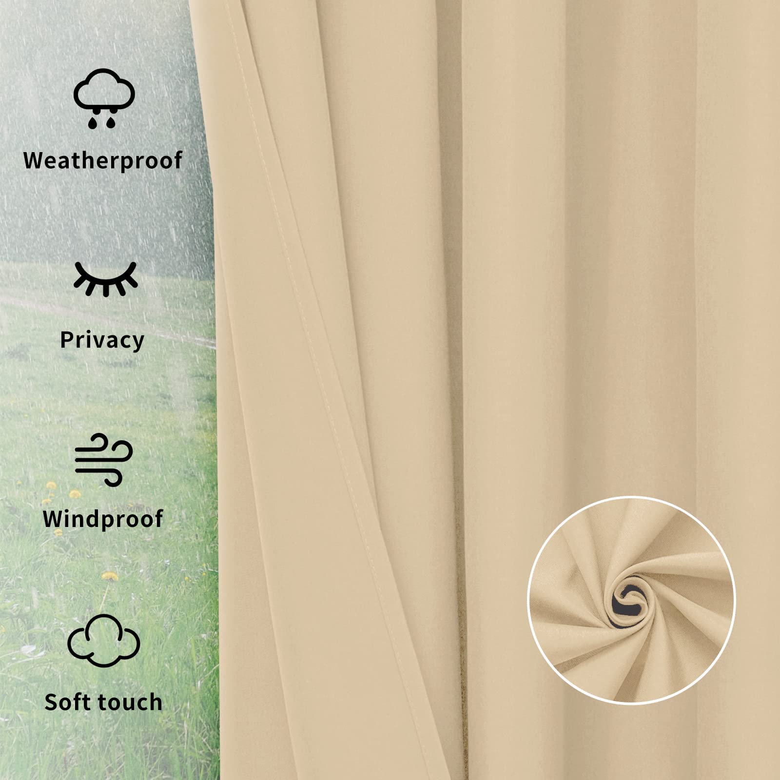 Easy-Going cortinas frente a silla para comparar tamaño, visualiza proporciones reales