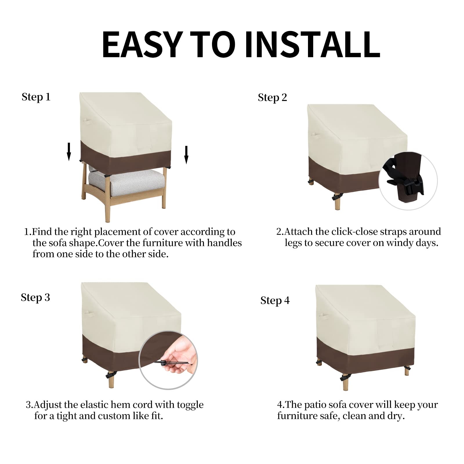 Easy-Going comparación de tamaño muestra ajuste recomendado para sillas