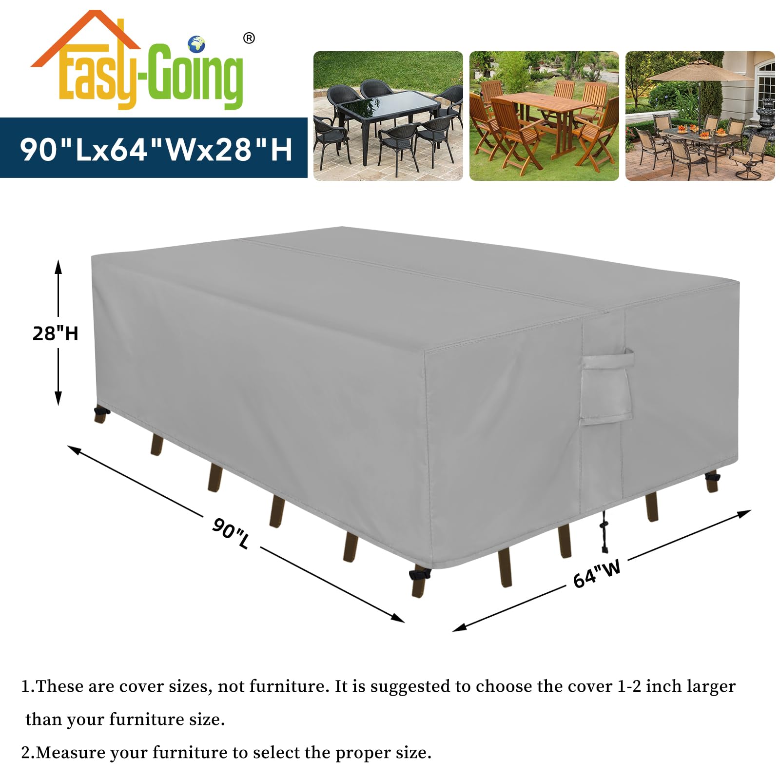 Easy-Going textura de tela gris resistente, durabilidad y anti-UV
