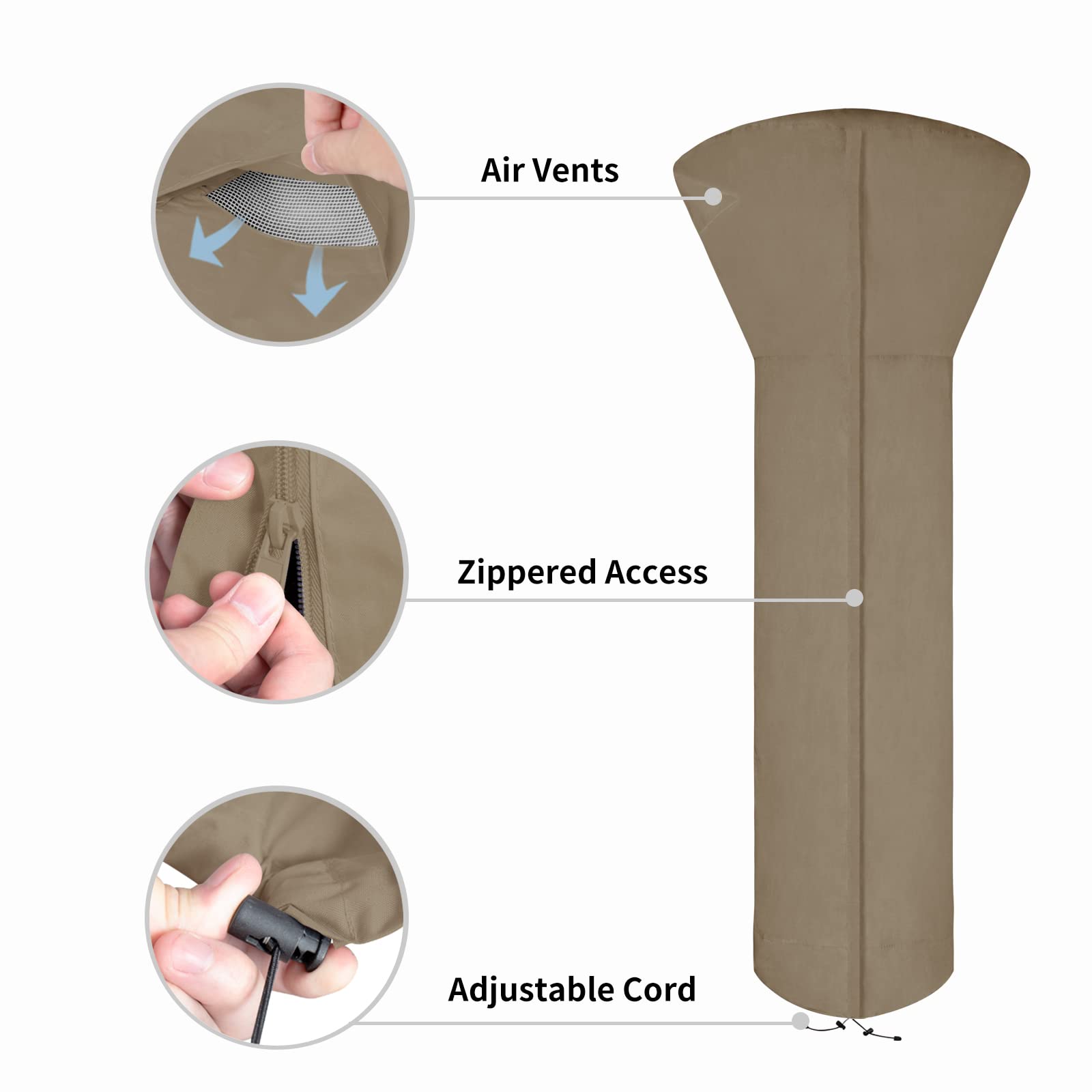 Easy-Going funda sobre calentador en terraza, mantiene equipo protegido al aire libre