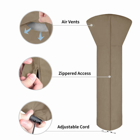 Easy-Going funda sobre calentador en terraza, mantiene equipo protegido al aire libre