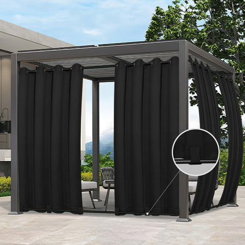 Easy-Going vista frontal del panel negro, privacidad y elegancia exterior