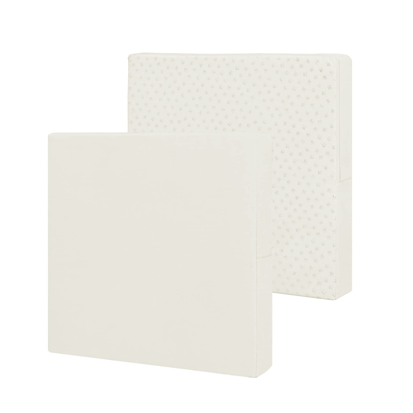 Easy-Going vista frontal de la funda crema protegiendo el cojín, aspecto renovado