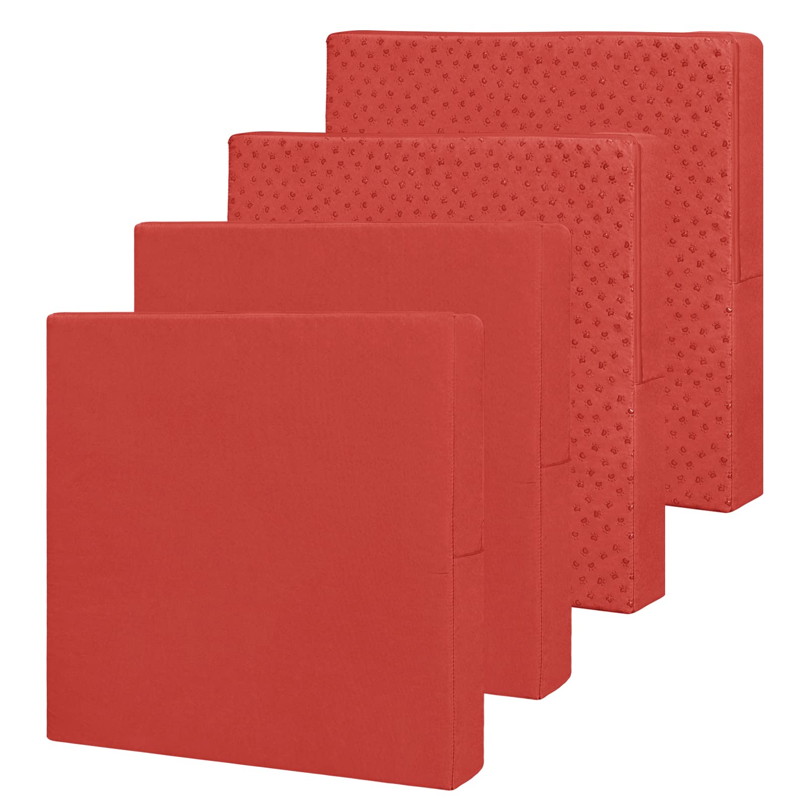 Easy-Going vista frontal de las fundas Terra Red protegiendo cojines