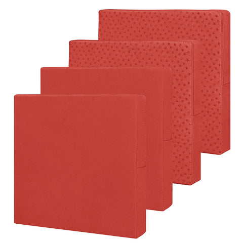 Easy-Going vista frontal de las fundas Terra Red protegiendo cojines