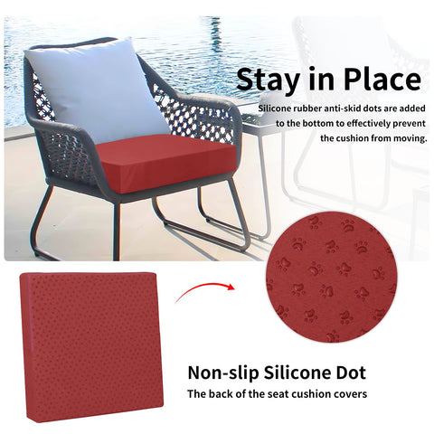 Easy-Going funda colocada en silla de patio mostrando aspecto renovado