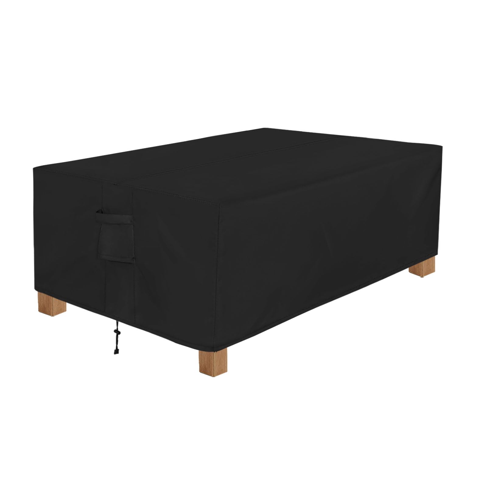 Easy-Going vista frontal de la funda protegiendo mesa exterior, protección completa