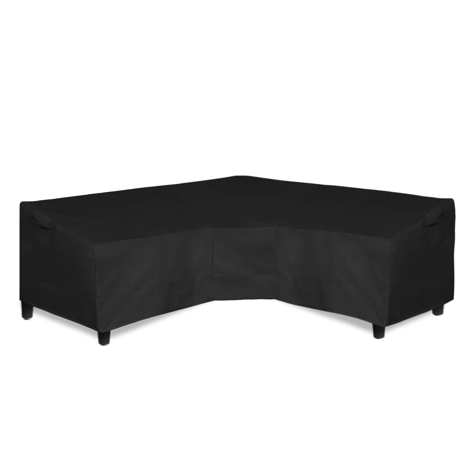 Easy-Going vista frontal de la funda seccional V protegiendo el sofá