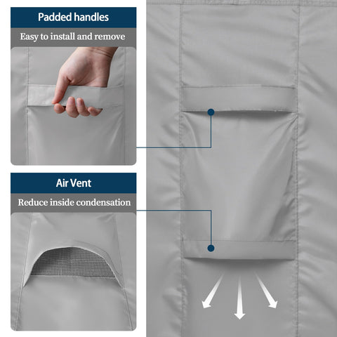 Easy-Going funda colocada en patio con muebles, aspecto estético protegido