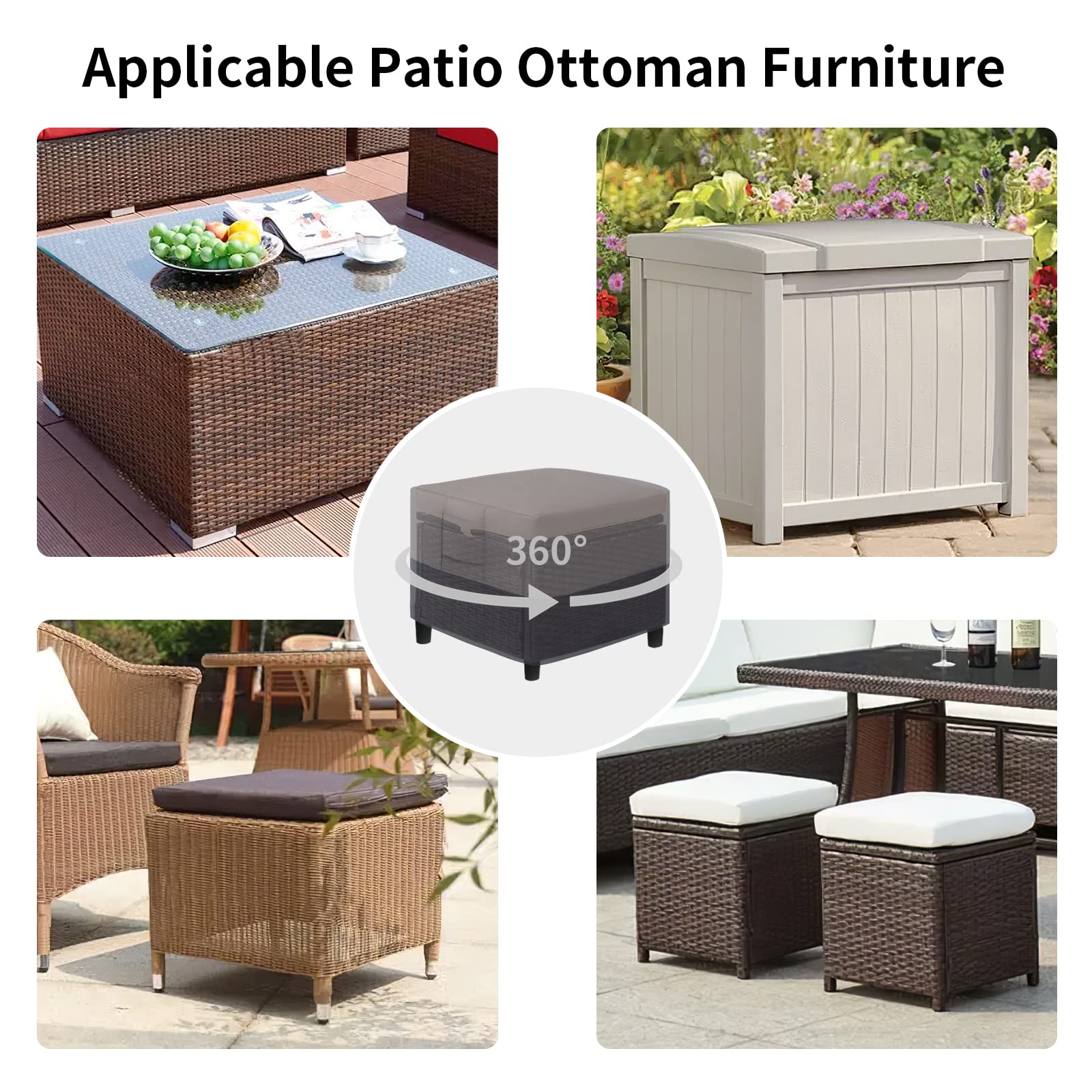 Easy-Going funda instalada en patio protegiendo otomana exterior