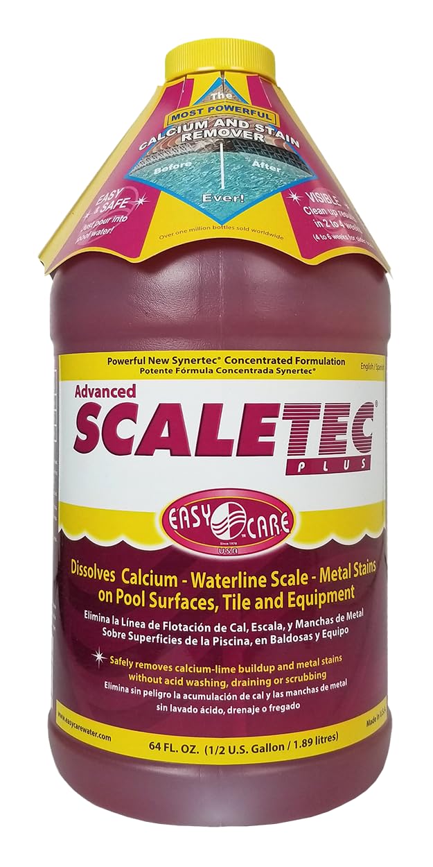 EasyCare botella Scaletec Plus vista frontal con etiqueta clara, solución práctica