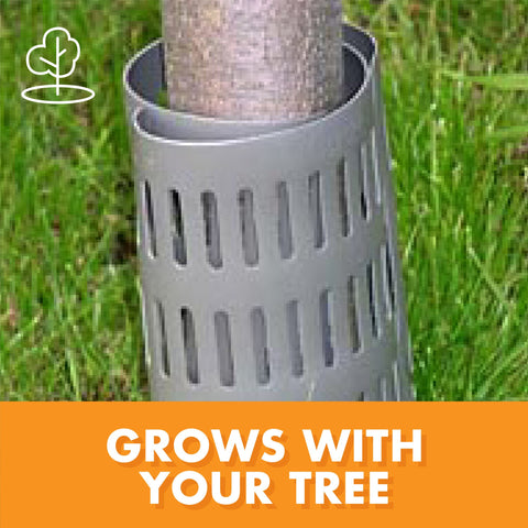 EasyFlex colocado alrededor de un árbol joven para evitar daños